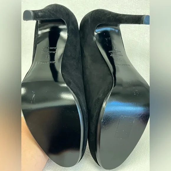 Hermes Florida Suede Black Heels 7.5 - Picture 8 of 16